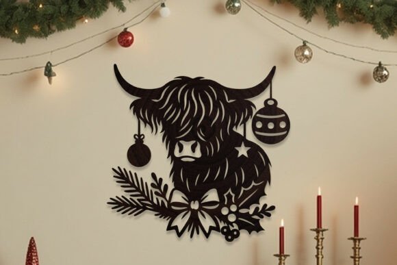 Download Laser Cut Christmas Highland Cow SVG - Laser cut christmas Collection