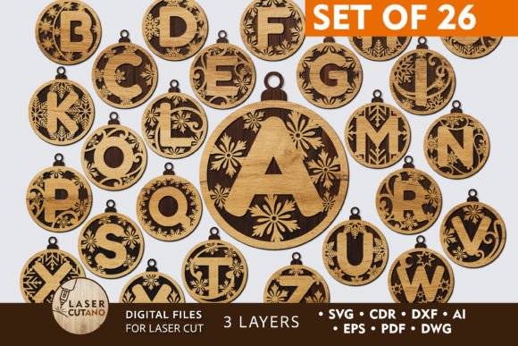 Download Laser Cut Christmas Baubles ORNAMENTS - Laser cut christmas Collection