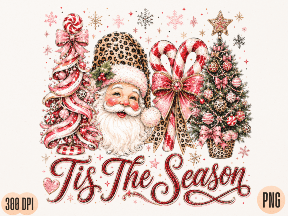 Download 'Tis the Season Santa PNG Design, Pink C - Tis the season Collection