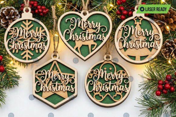Download Layer Laser Cut Christmas Ornament Bundl - Laser cut christmas Collection