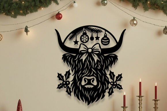Download Laser Cut Christmas Highland Cow SVG - Laser cut christmas Collection