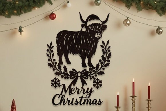 Download Laser Cut Christmas Highland Cow SVG - Laser cut christmas Collection