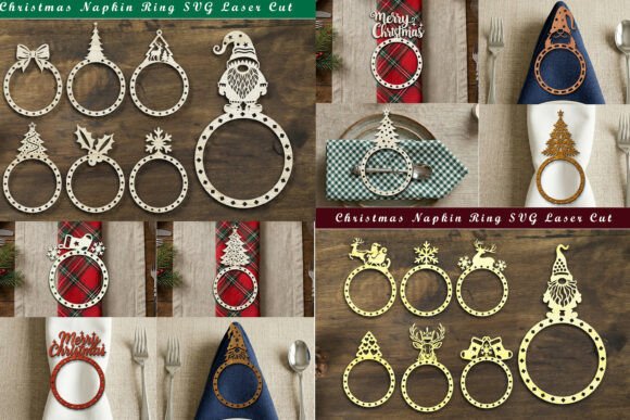 Download Laser Cut Christmas Napkin Ring Bundle - Laser cut christmas Collection