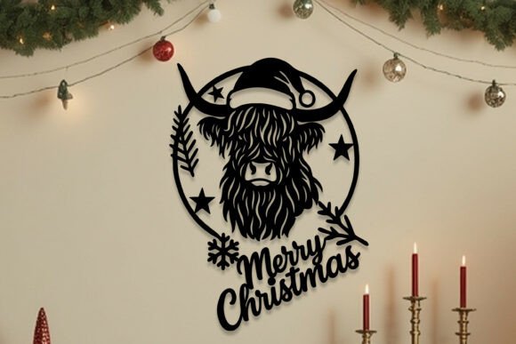 Download Laser Cut Christmas Highland Cow SVG - Laser cut christmas Collection
