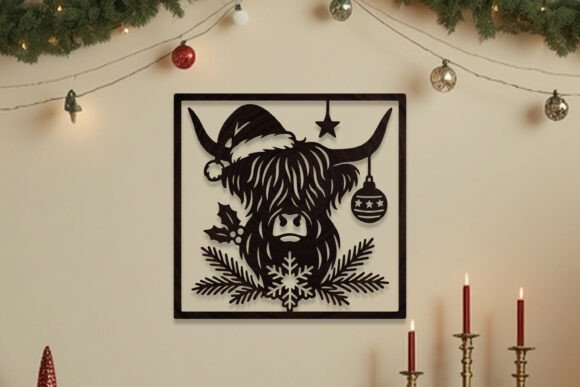 Download Laser Cut Christmas Highland Cow SVG - Laser cut christmas Collection