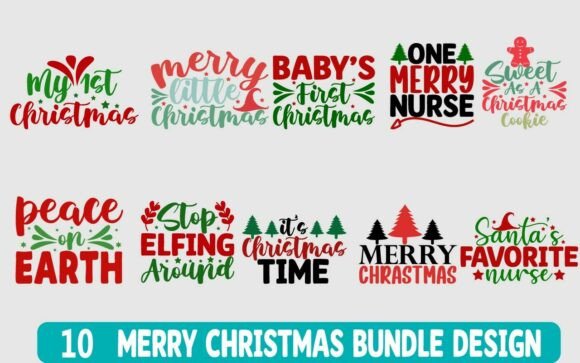 Download Merry Christmas SVG Bundle Design - Merry christmas Collection