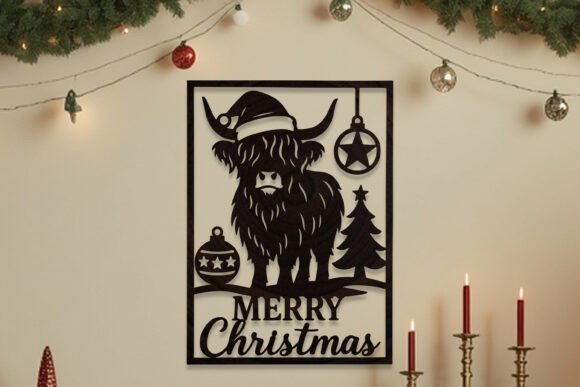 Download Laser Cut Christmas Highland Cow SVG - Laser cut christmas Collection