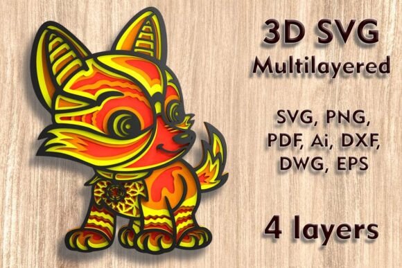 Download Fox 3D SVG Multilayer Laser Cut Files - Cut files Collection