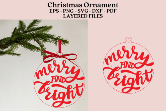 Download Merry Christmas Ornament Laser Cut File - Merry christmas Collection