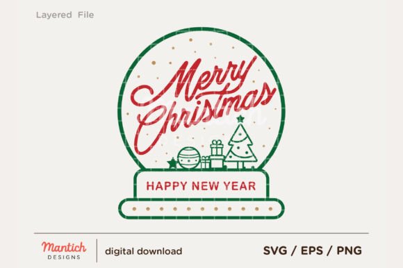 Download Cute Merry Christmas Snow Globe SVG PNG - Merry christmas Collection