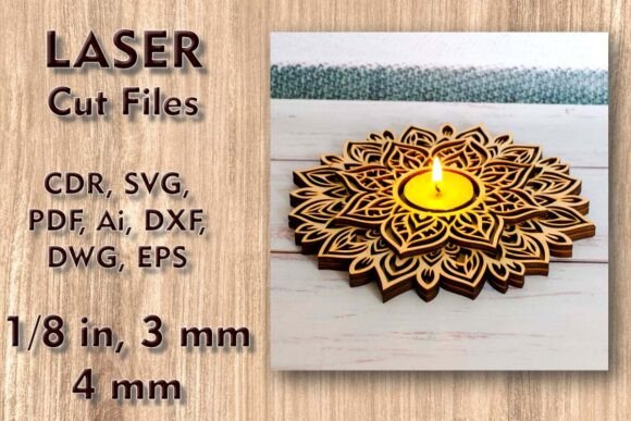 Download Candle Holder Mandala Laser Cut Files - Cut files Collection