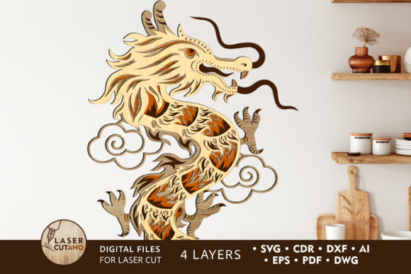 Download Chinese Dragon Multilayer Laser Cut File - Multilayer Collection